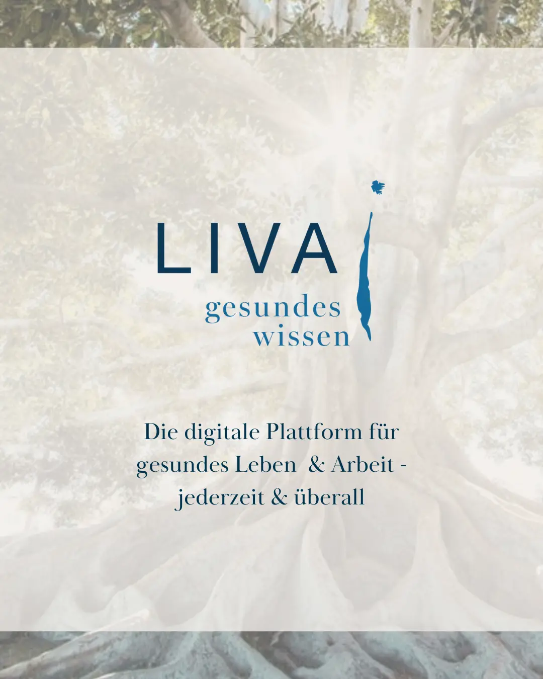 Logo der Liva Gesundheitsplattform mit dem Slogan für gesundes Leben und Arbeit.